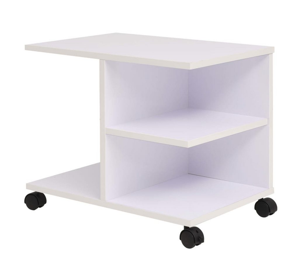 furnicato Beistelltisch mit Rollen 50x35x42 cm Weiß von furnicato