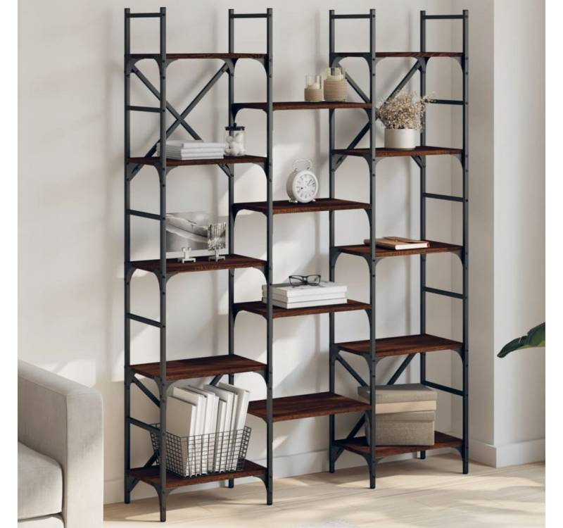 furnicato Bücherregal Braun Eichen-Optik 127,5x28,5x172,5cm Holzwerkstoff, 1-tlg. von furnicato