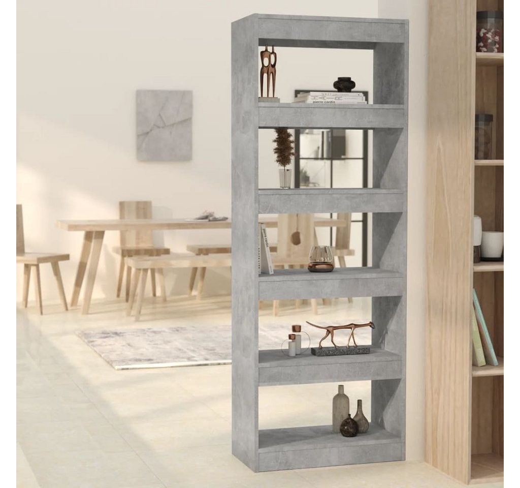 furnicato Bücherregal Bücherregal/Raumteiler Betongrau 60x30x166 cm Holzwerkstoff, 1-tlg. von furnicato