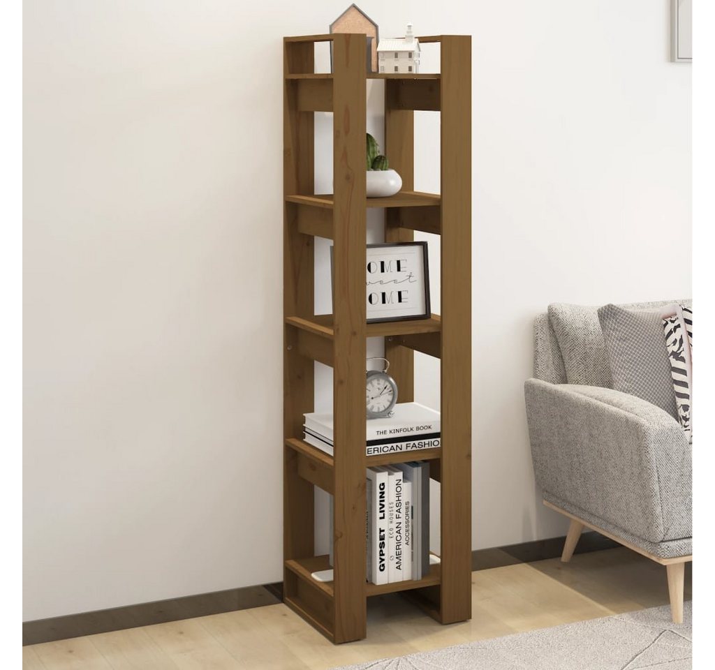 furnicato Bücherregal Bücherregal/Raumteiler Honigbraun 41x35x160cm Massivholz Kiefer von furnicato