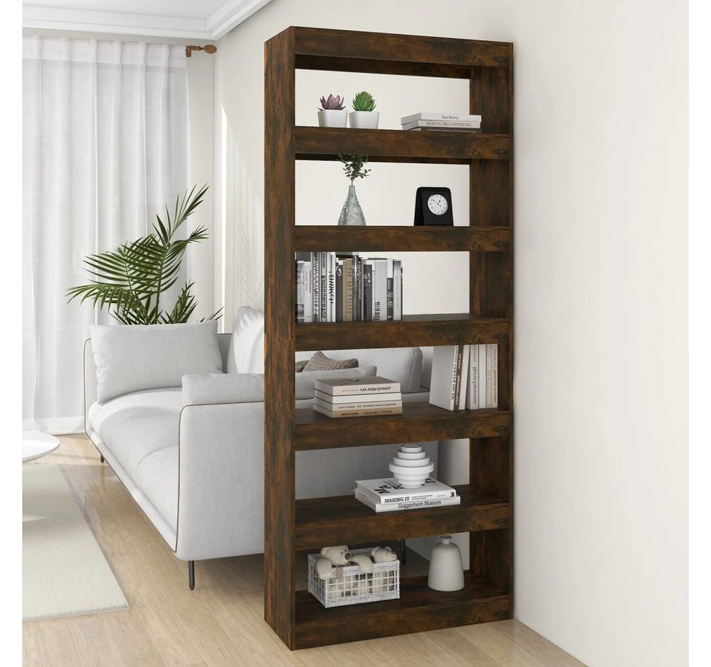 furnicato Bücherregal Bücherregal/Raumteiler Räuchereiche 80x30x198 cm Holzwerkstoff, 1-tlg. von furnicato