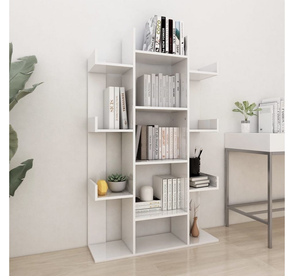 furnicato Bücherregal Hochglanz-Weiß 86x25,5x140 cm Holzwerkstoff von furnicato