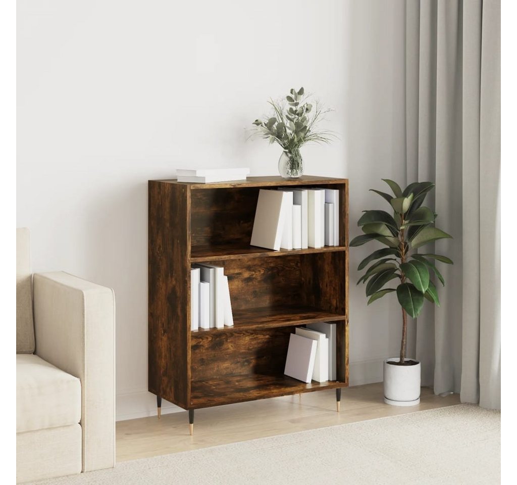 furnicato Bücherregal Räuchereiche 69,5x32,5x90 cm Holzwerkstoff von furnicato