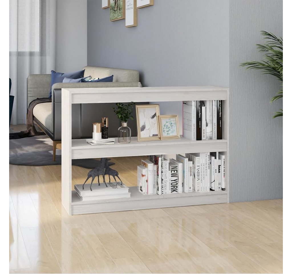 furnicato Bücherregal Raumteiler Weiß 100x30x71,5 cm Massivholz Kiefer von furnicato