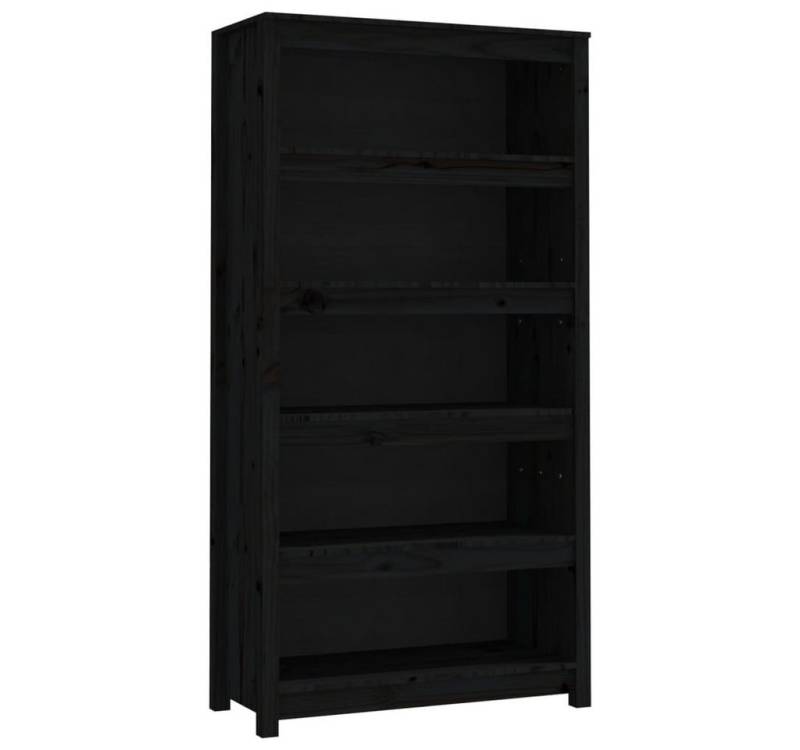 furnicato Bücherregal Schwarz 80x35x154 cm Massivholz Kiefer, 1-tlg. von furnicato