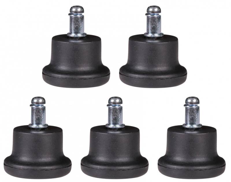 furnicato Bürostuhl 5er Set Design Kunststoff Bodengleiter / Fußgleiter für rund Schwarz 11 mm von furnicato