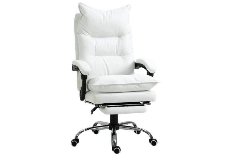 furnicato Bürostuhl mit Liegefunktion, 66x72x122-130 cm, Weiß (1 St) von furnicato