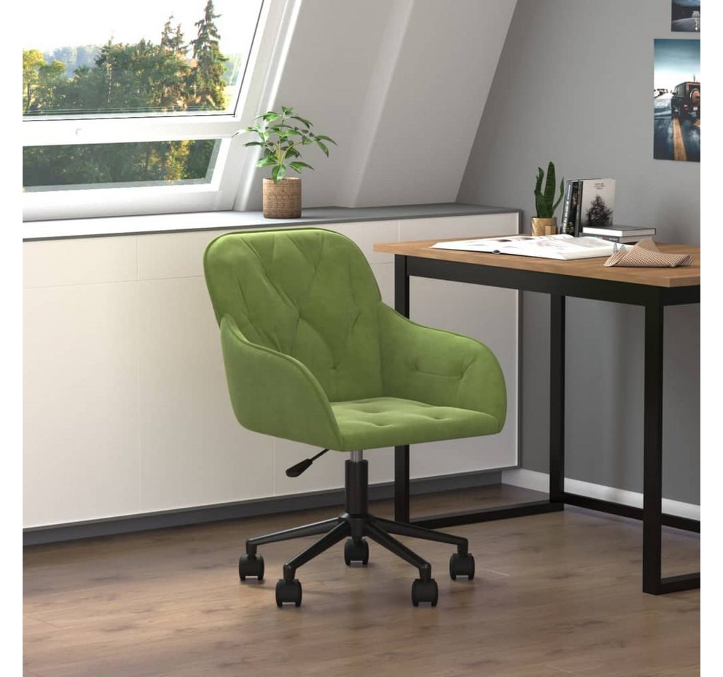 furnicato Bürostuhl Drehbar Hellgrün Samt (1 St) von furnicato