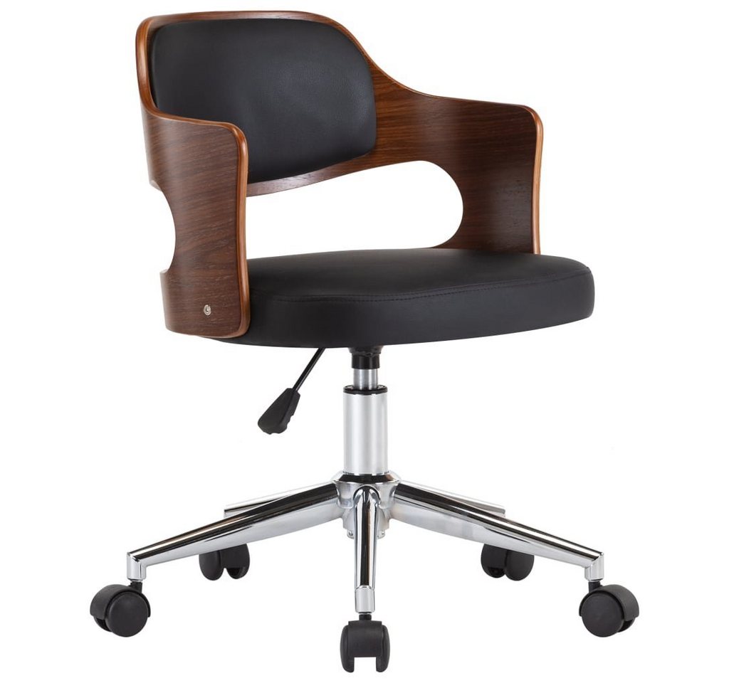furnicato Bürostuhl Drehbarer Schwarz Bugholz und Kunstleder (1 St) von furnicato
