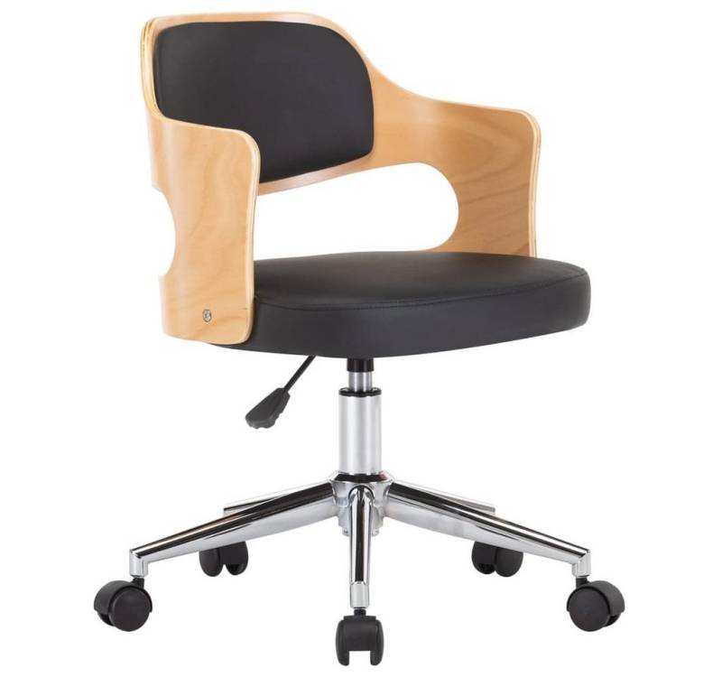 furnicato Bürostuhl Drehbarer Schwarz Bugholz und Kunstleder (1 St) von furnicato