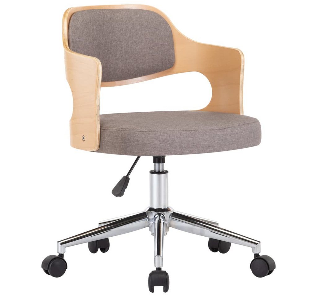 furnicato Bürostuhl Drehbarer Taupe Bugholz und Stoff (1 St) von furnicato