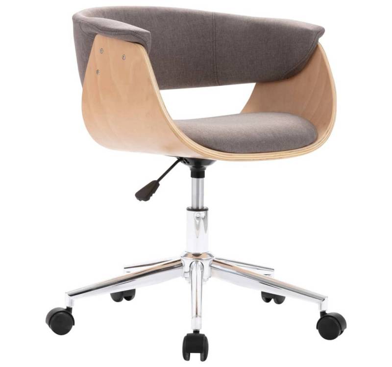 furnicato Bürostuhl Drehbarer Taupe Bugholz und Stoff (1 St) von furnicato