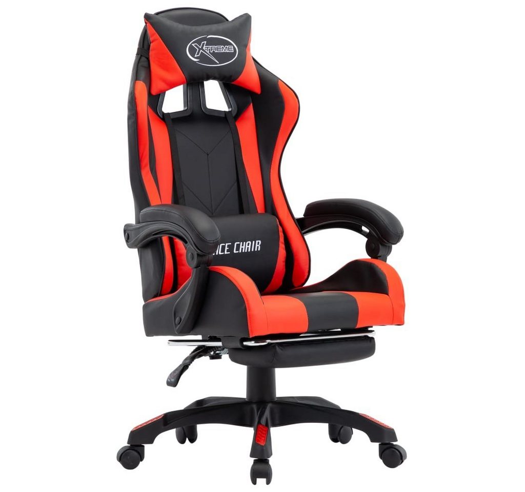 furnicato Bürostuhl Gaming-Stuhl mit Fußstütze Rot und Schwarz Kunstleder (1 St) von furnicato