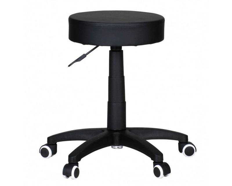 furnicato Bürostuhl Hocker LEON S Design Arbeitshocker Kunstleder Schwarz Sitzhocker mit Rollen von furnicato
