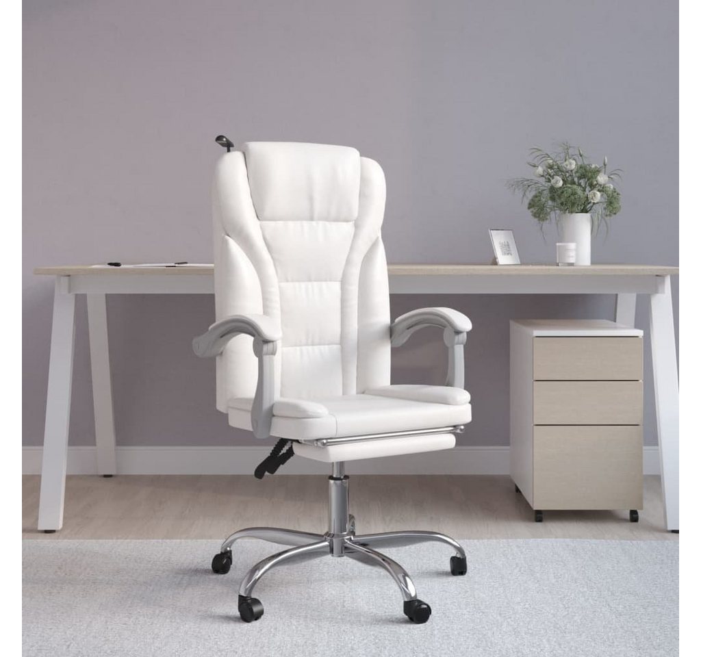 furnicato Bürostuhl mit Liegefunktion Weiß Kunstleder (1 St) von furnicato