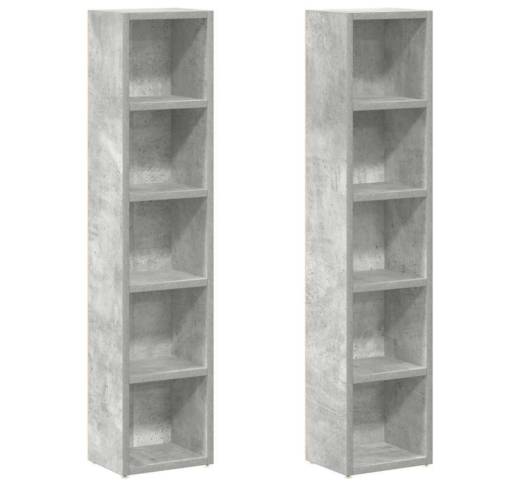furnicato CD-Regal CD-Regale 2 Stk. Betongrau 21x16x93,5 cm Holzwerkstoff, 1-tlg. furnicato CD-Regal CD-Regale 2 Stk. Betongrau 21x16x93,5 cm Holzwerkstoff, 1-tlg. von furnicato