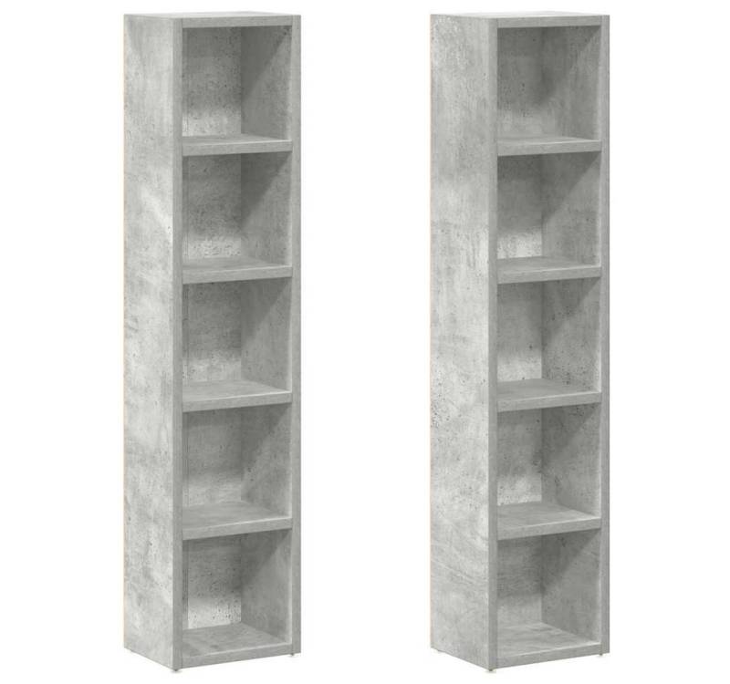furnicato CD-Regal CD-Regale 2 Stk. Betongrau 21x16x93,5 cm Holzwerkstoff, 1-tlg. furnicato CD-Regal CD-Regale 2 Stk. Betongrau 21x16x93,5 cm Holzwerkstoff, 1-tlg. von furnicato