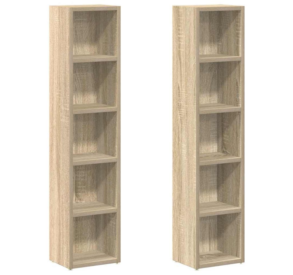 furnicato CD-Regal CD-Regale 2 Stk. Sonoma-Eiche 21x16x93,5 cm Holzwerkstoff, 1-tlg. von furnicato