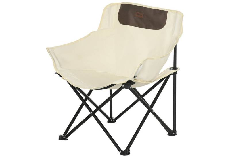 furnicato Campingstuhl faltbar Stahlrahmen Stoffsitz Tragetasche Weiß (1 St) von furnicato