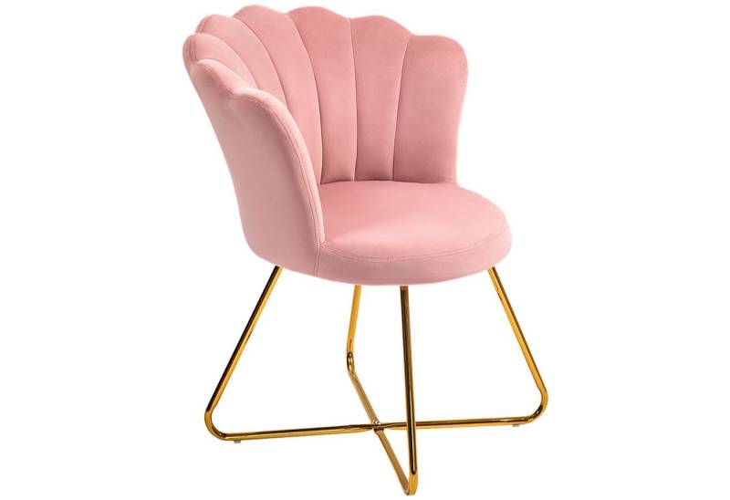 furnicato Cocktailsessel Polsterstuhl, Akzentstuhl mit Rückenlehne im Lotus-Design, Metallbein (1-St) von furnicato