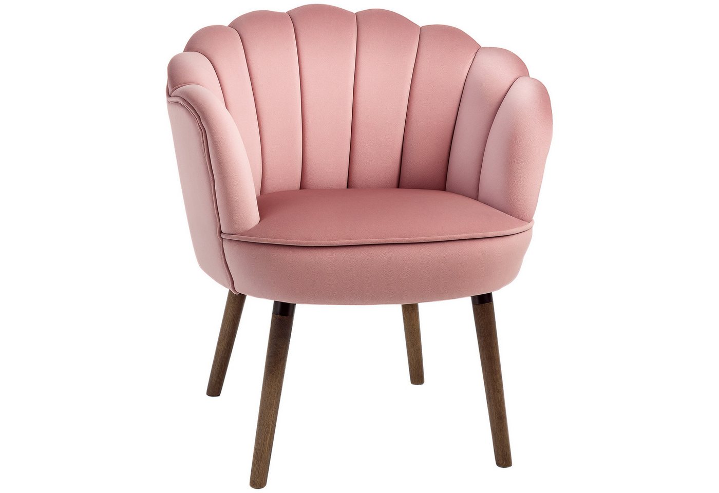 furnicato Cocktailsessel Sessel Wohnzimmer Loungesessel in Muschelform Relaxsessel mit Holzbein (1-St) von furnicato