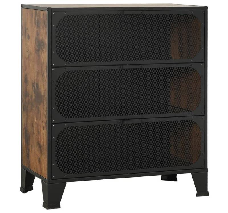 furnicato Container Aufbewahrungsschrank Rustikal Braun 72x36x82 cm Metall und MDF (1-St) von furnicato