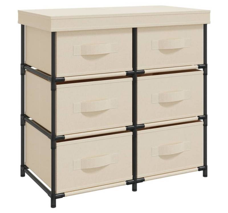furnicato Container Lagerschrank mit 6 Schubladen 55x29x55 cm Creme Stahl (1-St) von furnicato