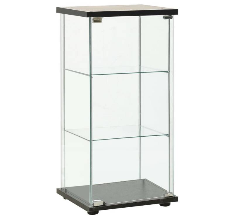 furnicato Container Vitrinenschrank Hartglas Schwarz (1-St) von furnicato
