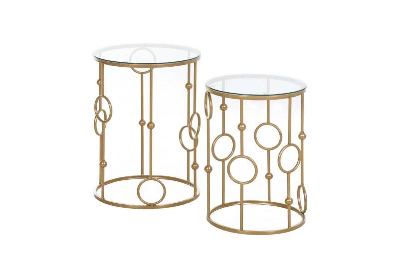 furnicato Couchtisch 2er-Set Couchtisch, Beistelltisch mit Glasplatte, Wohnzimmertisch mit (1-St) von furnicato