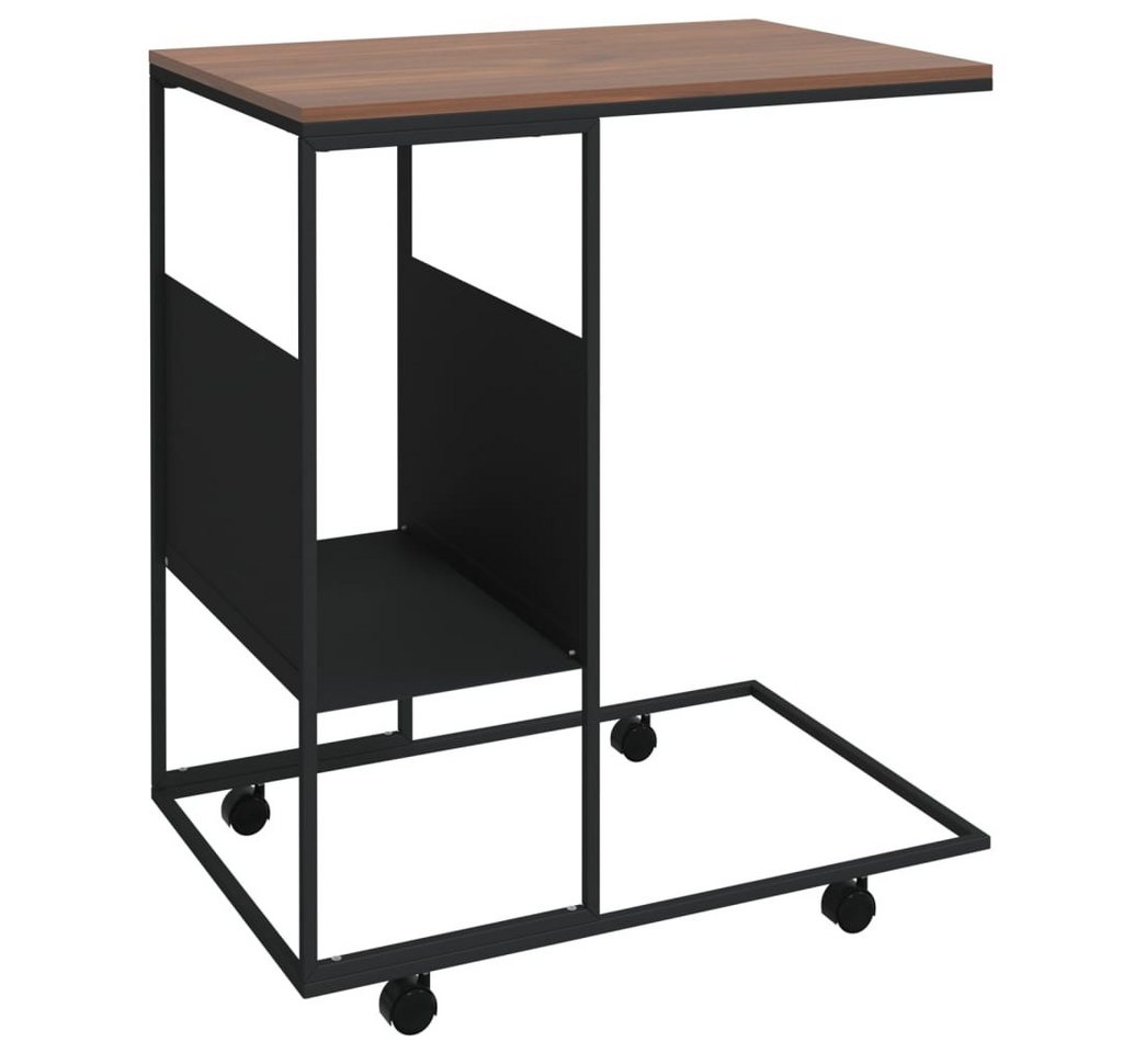 furnicato Beistelltisch mit Rollen Schwarz 55x36x63,5 cm Holzwerkstoff von furnicato