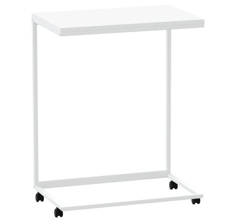 furnicato Couchtisch Beistelltisch mit Rollen Weiß 55x35x70 cm Holzwerkstoff (1-St) von furnicato
