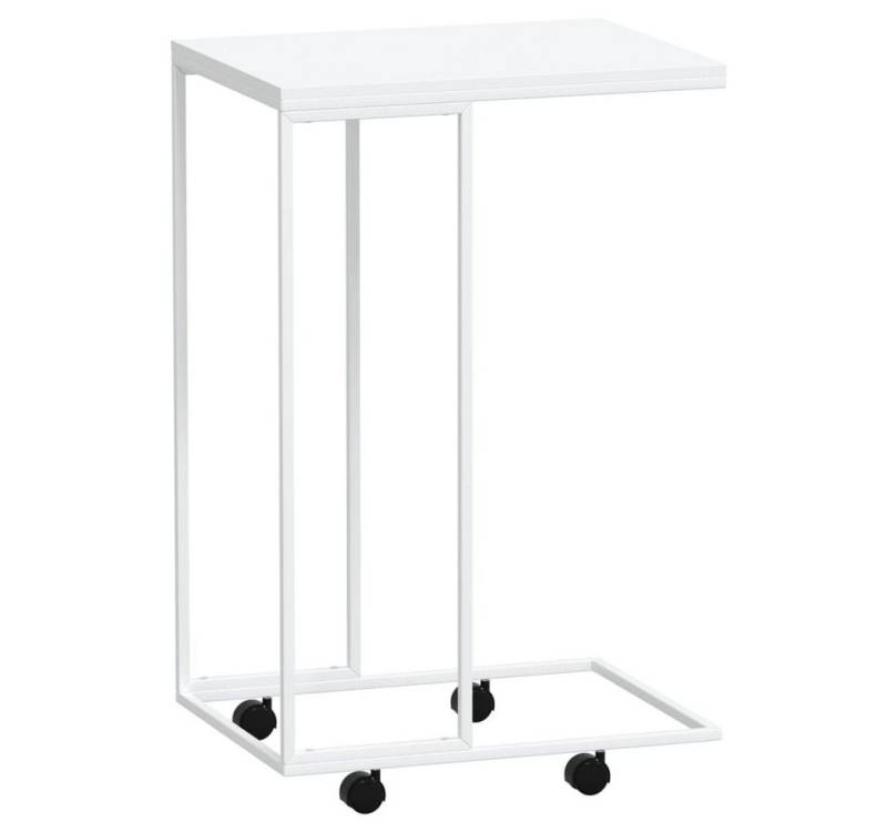 furnicato Couchtisch Beistelltisch mit Rollen Weiß 40x30x63,5 cm Holzwerkstoff (1-St) von furnicato