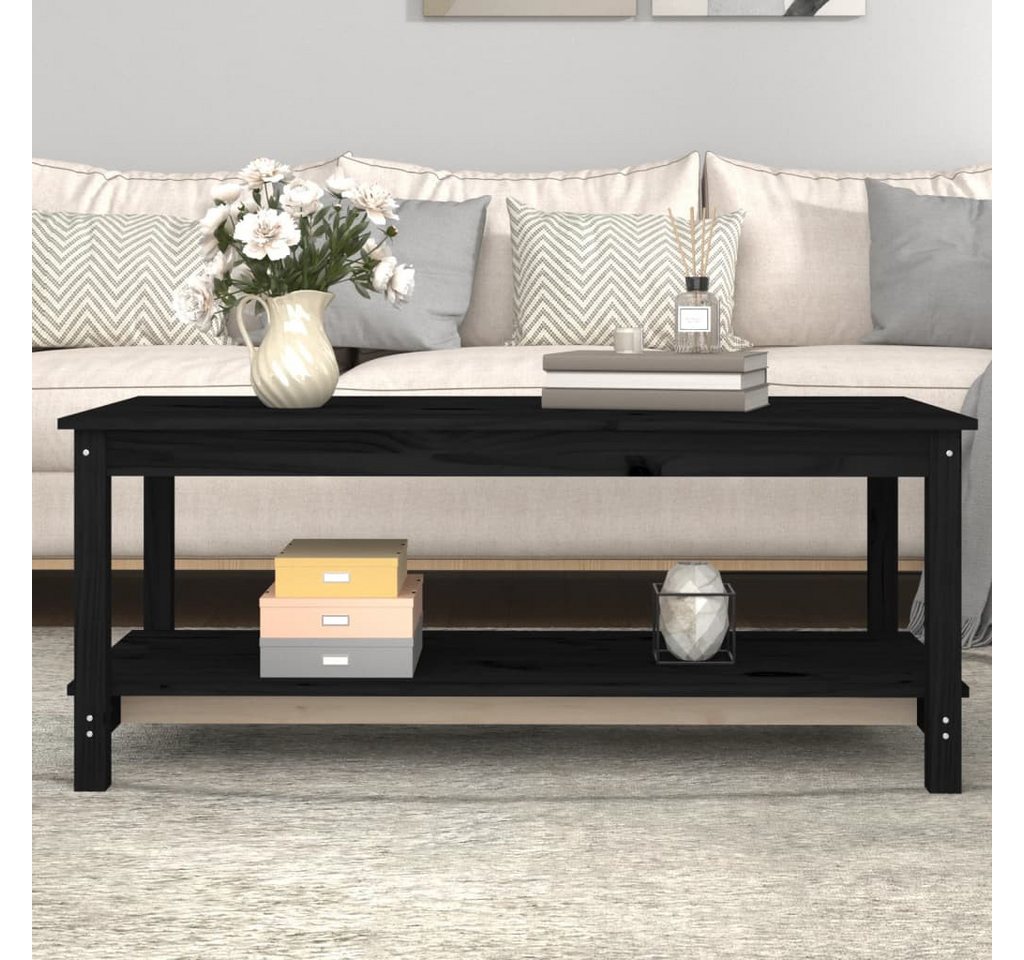 furnicato Couchtisch Schwarz 110x55x45 cm Massivholz Kiefer von furnicato