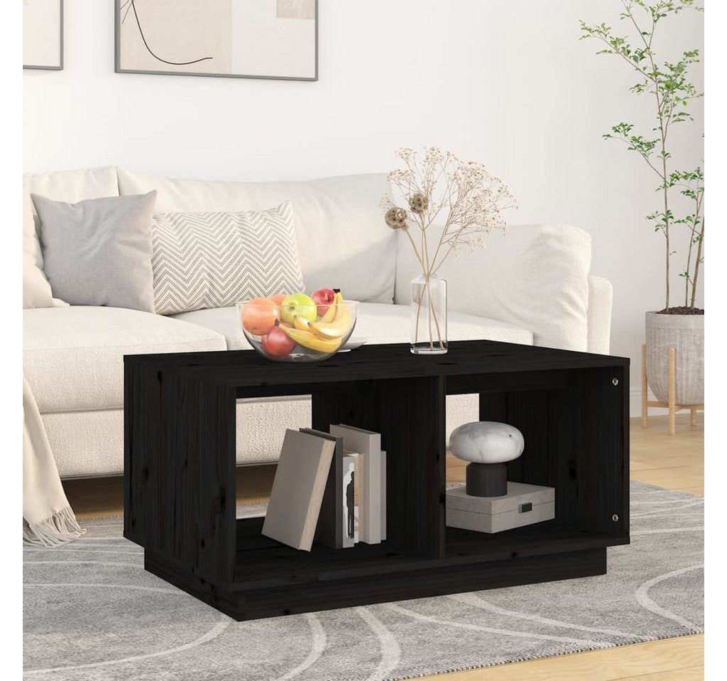 furnicato Couchtisch Schwarz 80x50x40 cm Massivholz Kiefer von furnicato