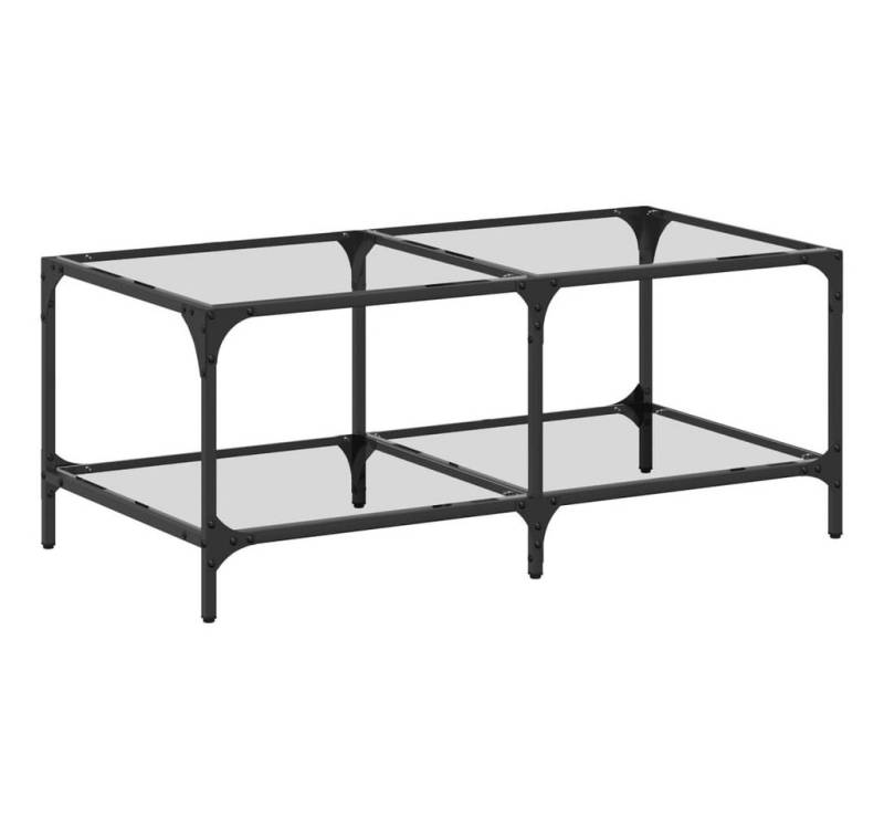 furnicato Couchtisch mit Glasplatte Transparent 98,5x50x40 cm Stahl (1-St) von furnicato