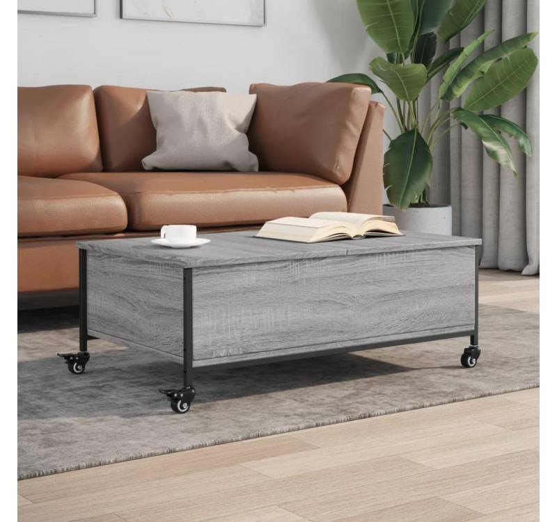 furnicato Couchtisch mit Rollen Grau Sonoma 91x55x34 cm Holzwerkstoff (1-St) von furnicato