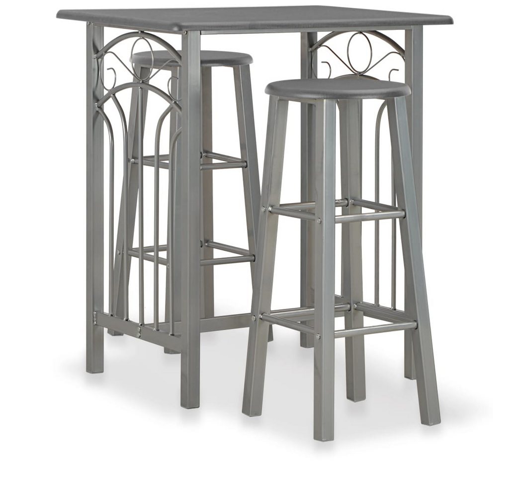 furnicato Essgruppe 3-tlg. Bar-Set Holz und Stahl Anthrazit, (1-tlg) von furnicato