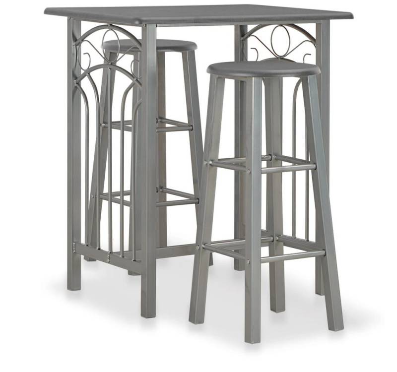 furnicato Essgruppe 3-tlg. Bar-Set Holz und Stahl Anthrazit, (1-tlg) von furnicato