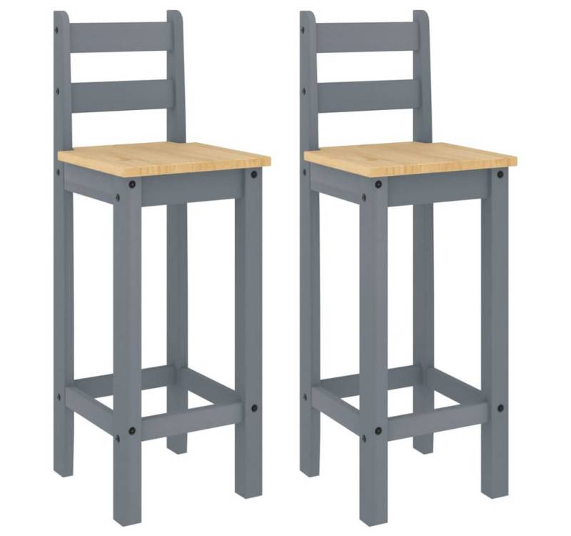 furnicato Essgruppe Barstühle 2 Stk. Grau Massivholz Kiefer, (1-tlg) von furnicato