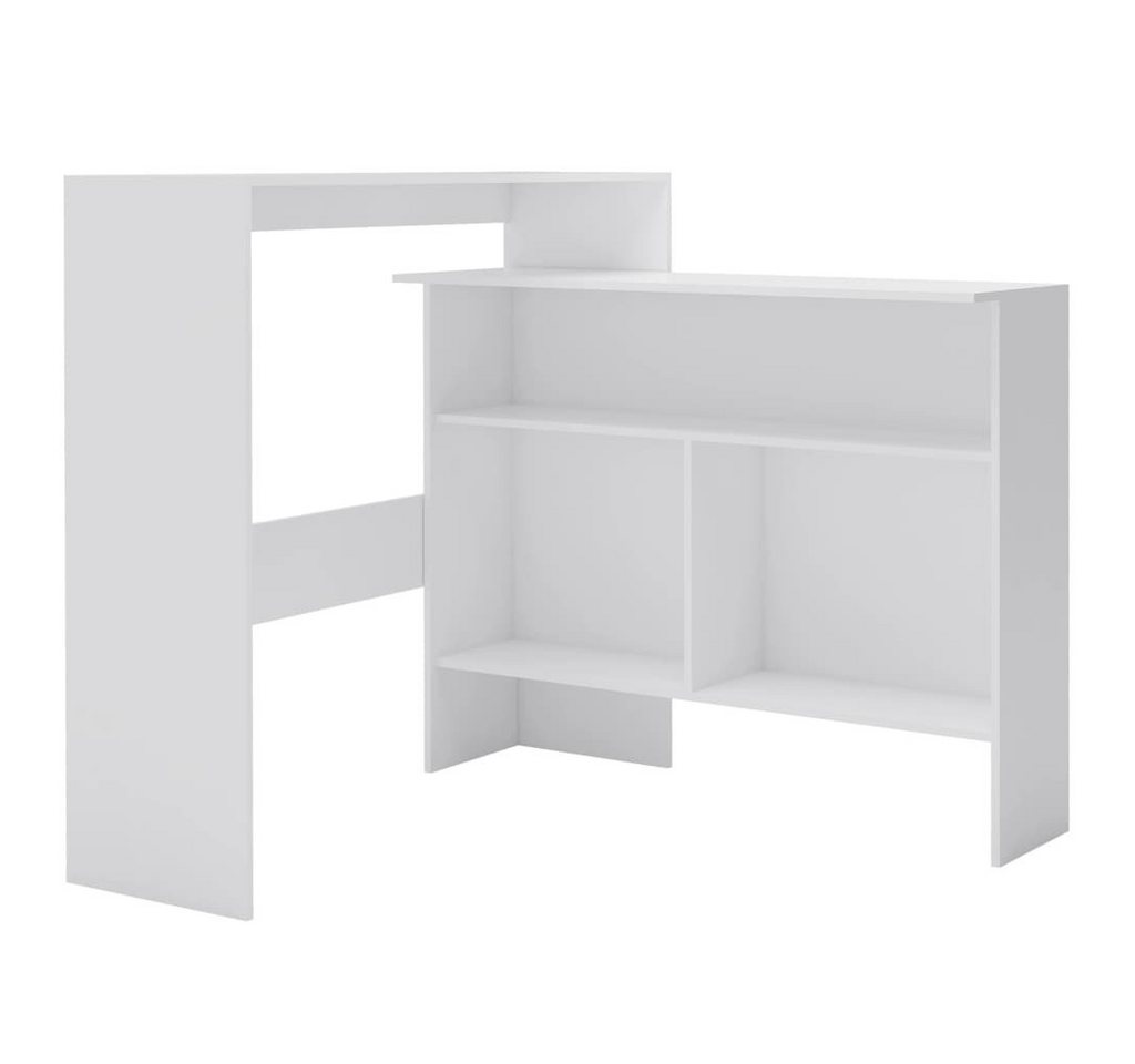 furnicato Esstisch Bartisch mit 2 Tischplatten Weiß 130x40x120 cm (1-St) von furnicato