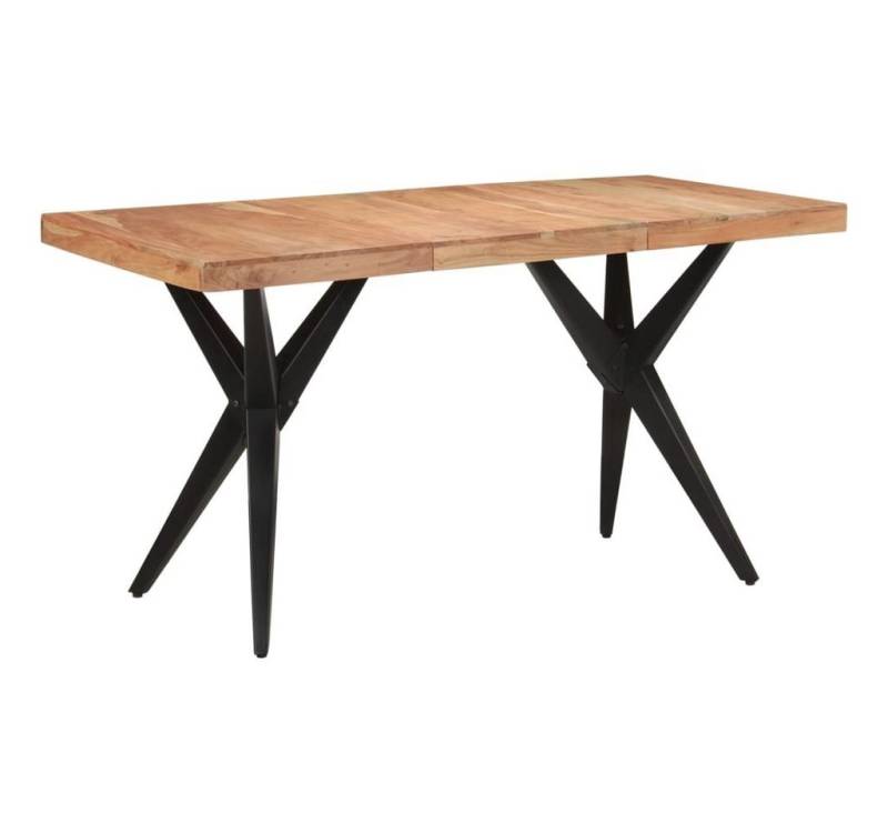 furnicato Esstisch Schwarz 140x70x76 cm Massivholz Massivholz (1-St) von furnicato
