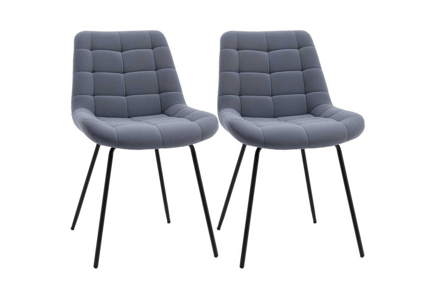 furnicato Esszimmerstuhl 2er-Set Esszimmerstühle im Retro-Design, Samtoptik, 50 cm x 61 cm x 7 (1 St) von furnicato