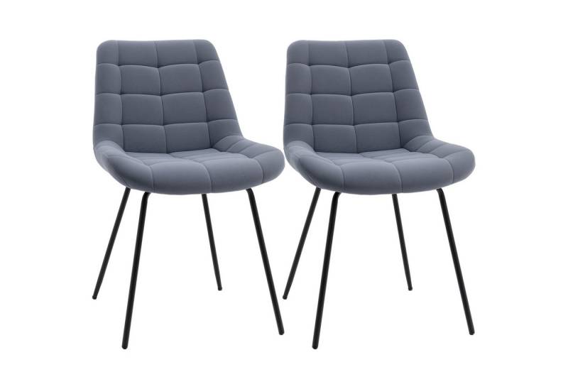 furnicato Esszimmerstuhl 2er-Set Esszimmerstühle im Retro-Design, Samtoptik, 50 cm x 61 cm x 7 (1 St) von furnicato