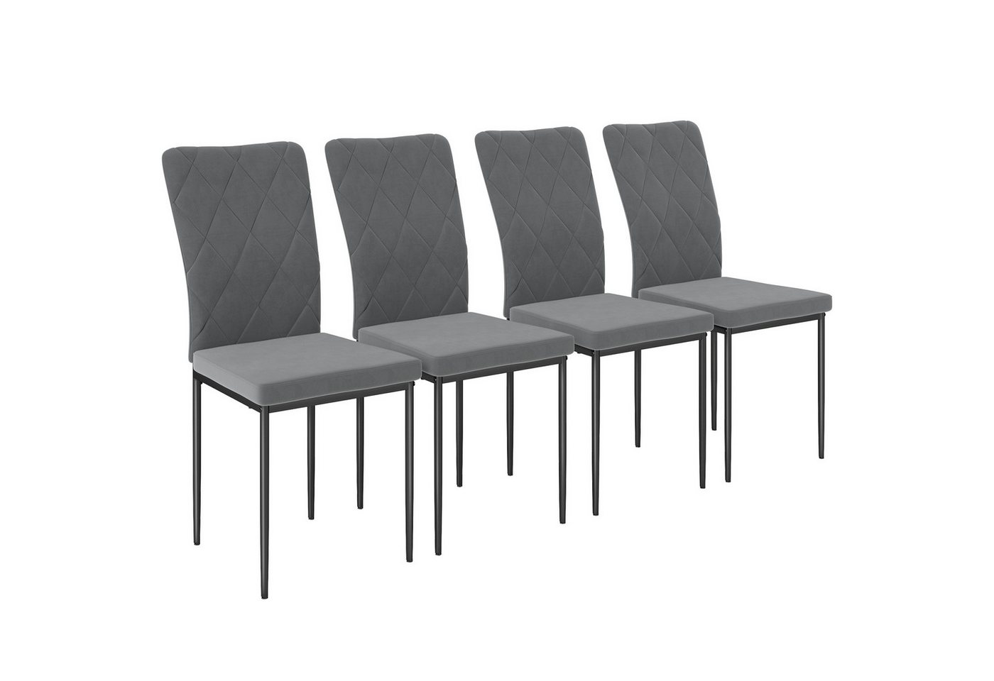 furnicato Esszimmerstuhl 4er-Set Esszimmerstühle in Samtoptik, Moderne Polsterstühle mit Meta (1 St) von furnicato