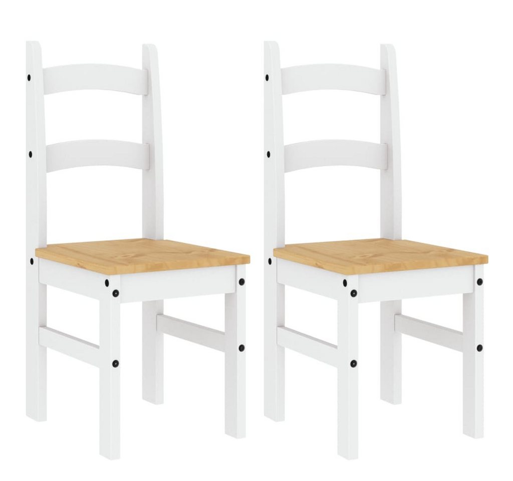 furnicato Esszimmerstuhl Essstühle 2 Stk. Weiß 40x46x99 cm Massivholz Kiefer (1 St) von furnicato