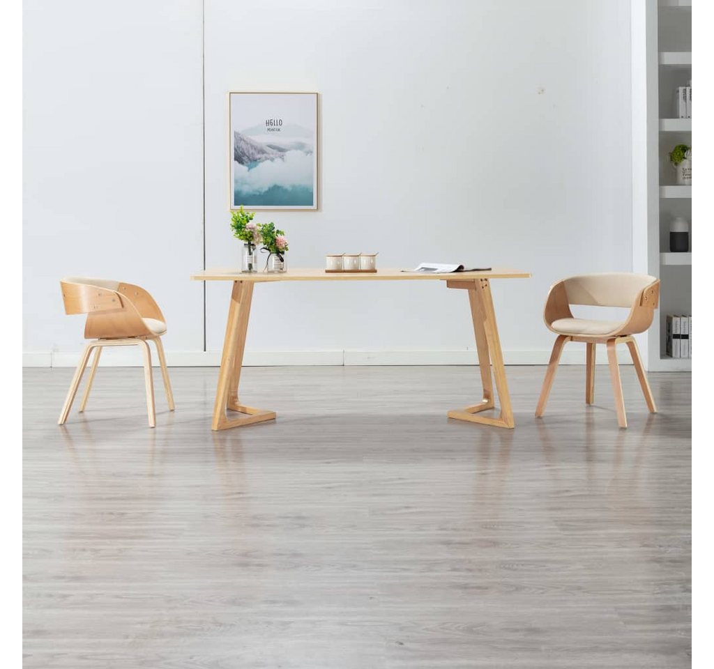 furnicato Esszimmerstuhl Esszimmerstühle 2 Stk. Creme Bugholz und Kunstleder (1 St) von furnicato