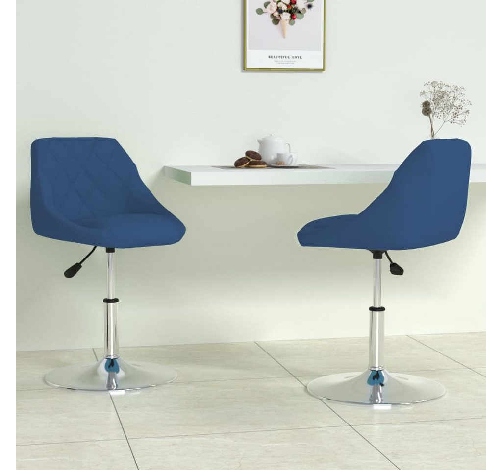 furnicato Esszimmerstuhl Esszimmerstühle 2 Stk. Drehbar Blau Samt (1 St) von furnicato
