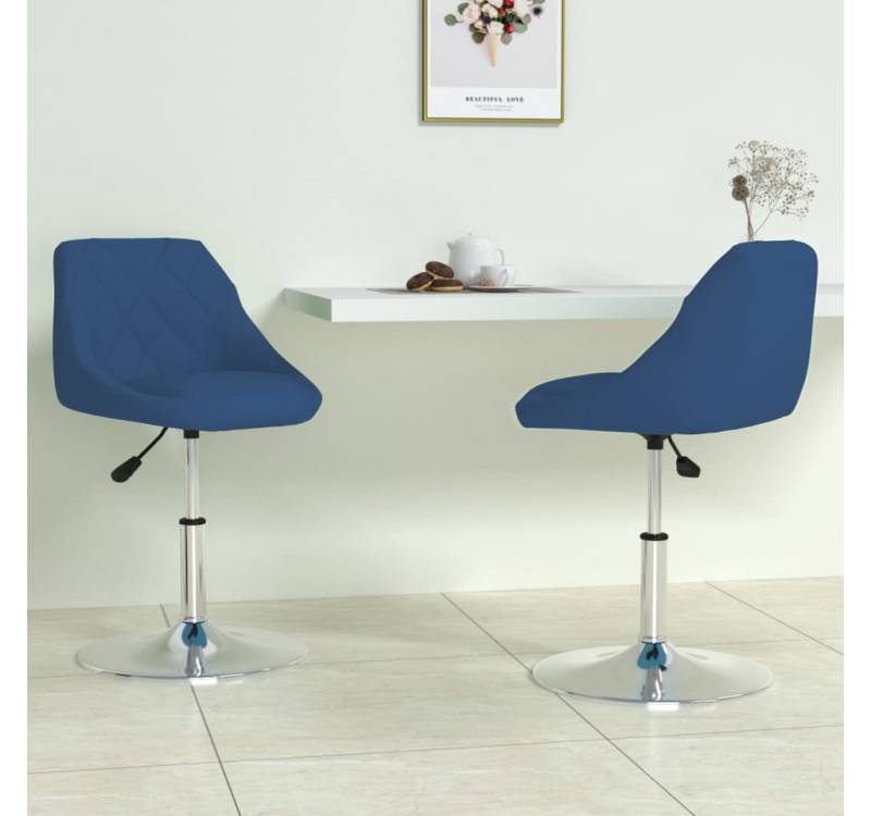 furnicato Esszimmerstuhl Esszimmerstühle 2 Stk. Drehbar Blau Samt (1 St) von furnicato