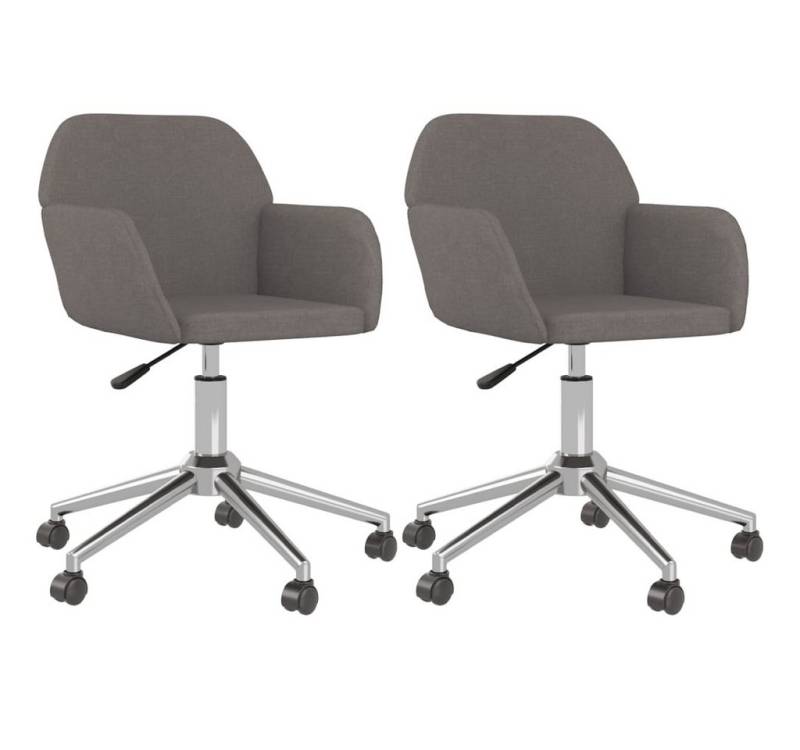 furnicato Esszimmerstuhl Esszimmerstühle 2 Stk. Drehbar Dunkelgrau Stoff (1 St) von furnicato