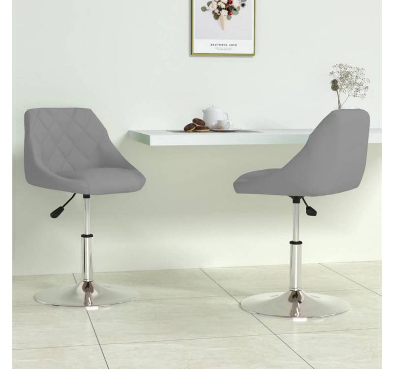furnicato Esszimmerstuhl Esszimmerstühle 2 Stk. Drehbar Hellgrau Samt (1 St) von furnicato